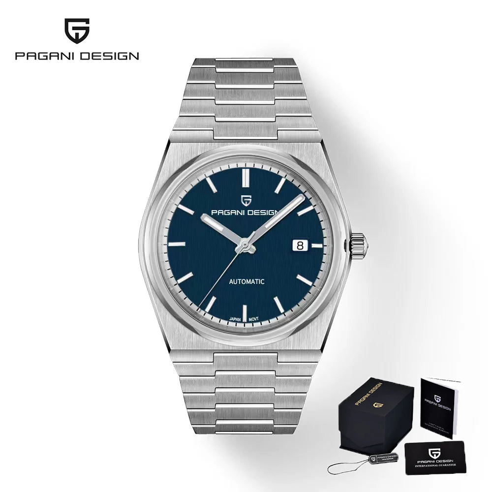 Montre automatique mécanique Pagani Design pour homme, mouvement Miyota8215, de luxe, en acier inoxydable avec saphir et traitement antireflet, étanche