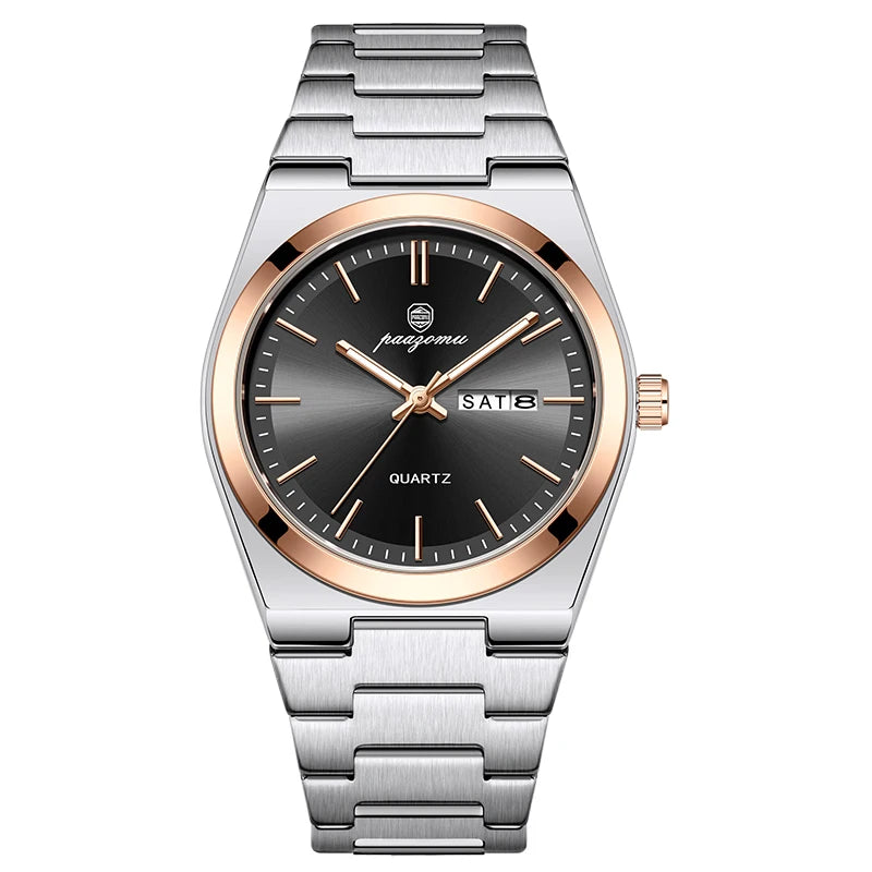 PAAZOMU Montre à Quartz Ultra Fine Homme Femme Style Minimaliste Étanche Lumineuse Bracelet Confortable Cadeau Quotidien Bureau