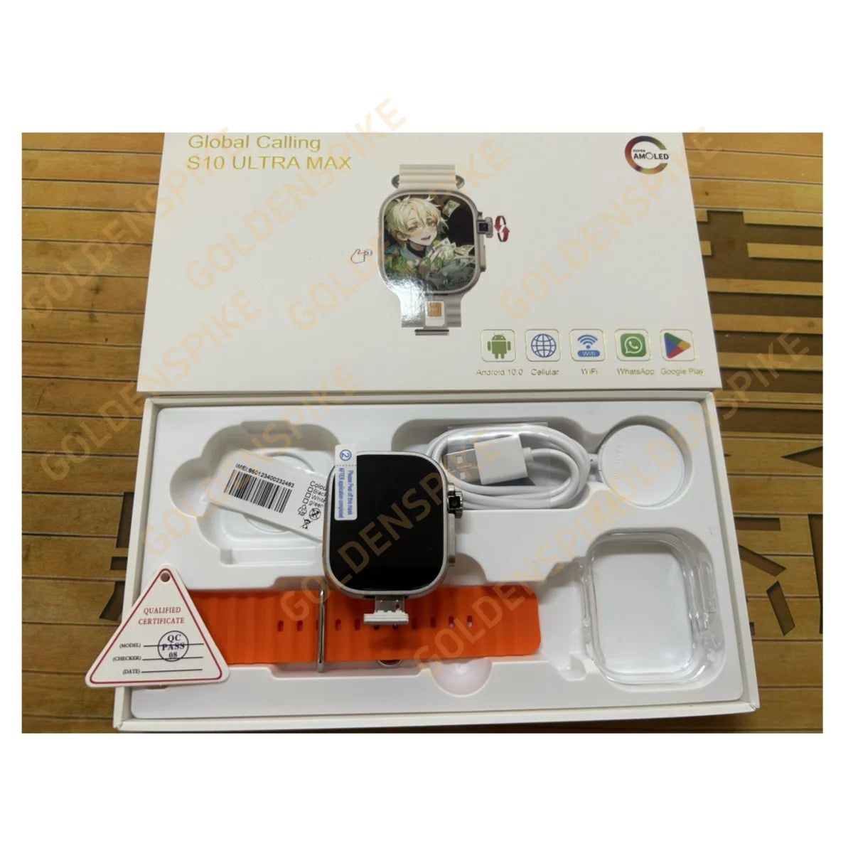 GOLDENSPIKE S10 Ultra MAX Montre connectée 4G Android avec appareil photo rotatif 180° 448*528 GPS WIFI Appel vidéo NFC Téléchargement d'applications