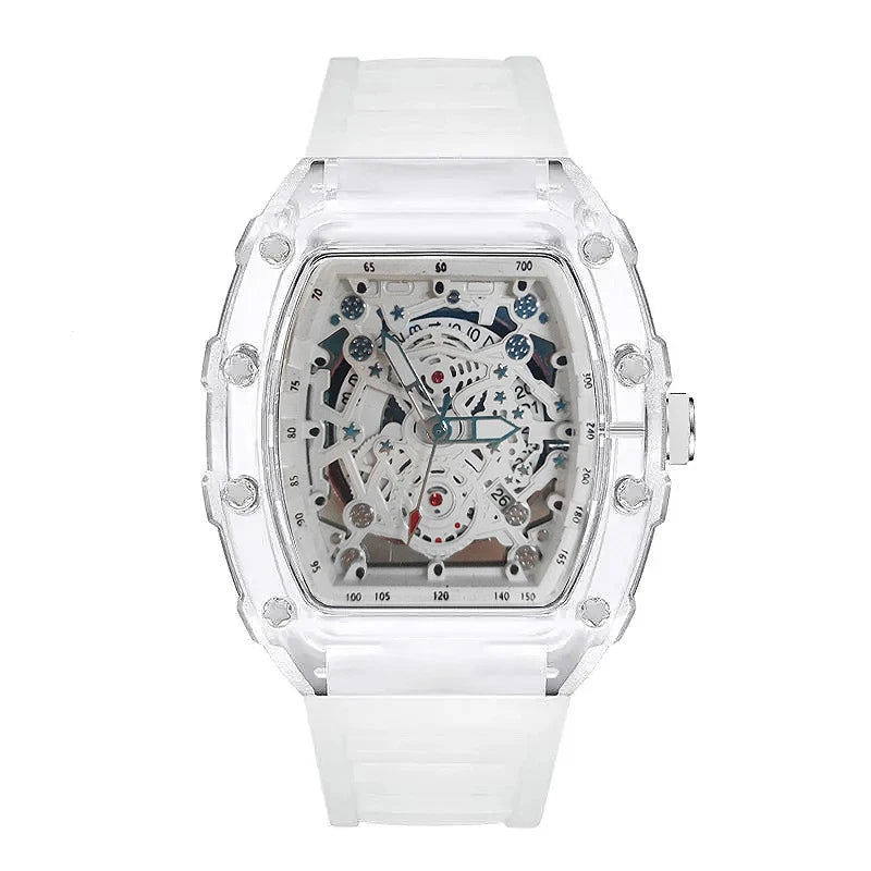 Hommes Montre Sport Tendance Personnalité Quartz Montre-Bracelet Transparent Étanche Horloge Masculine Mode Montres Cadeau