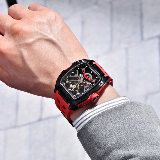 ChronoState Obsidian Pulse Automatic Skeleton Watch for Men
