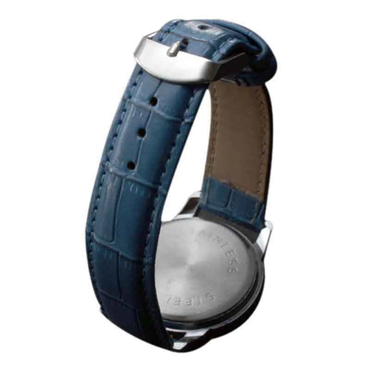 Blue Quartz Chronograph Watch Leather Strap 2026