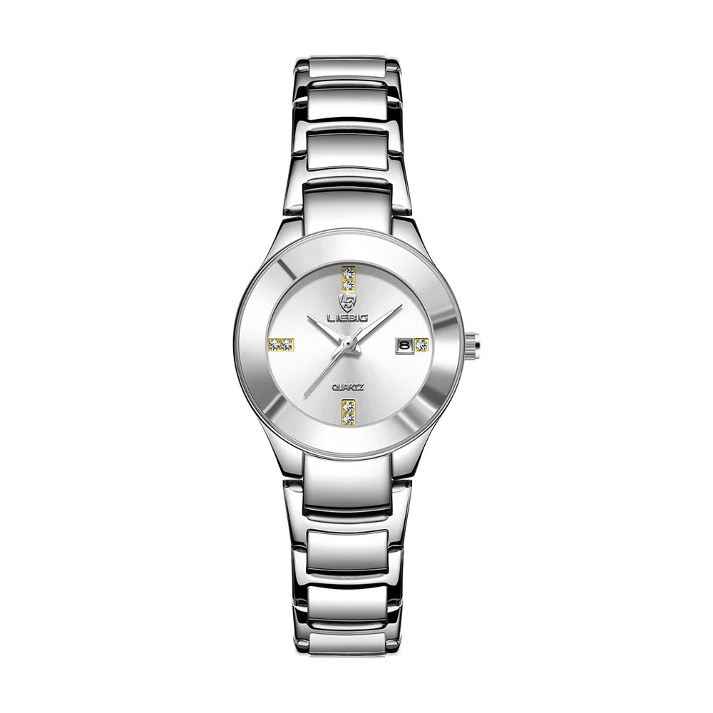 LIEBIG Fashion Golden Luminous Dispaly Quartz Watches Girl Luxury Full Steel Strap Waterproof Wristwatch Woman Clock Reloj Hombr