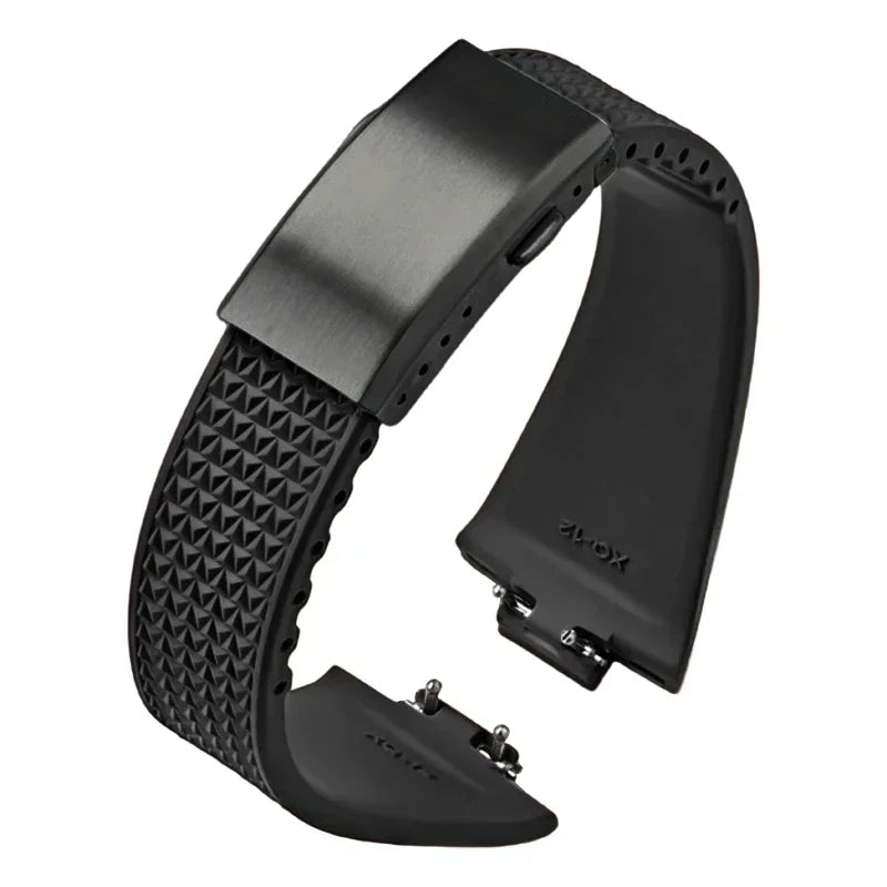 Bracelet en caoutchouc fluoré pour Tissot PRX Series Super Player 35mm 40mm FKM Femmes Hommes Bracelet de montre à boucle déployante à dégagement rapide 11mm 12mm