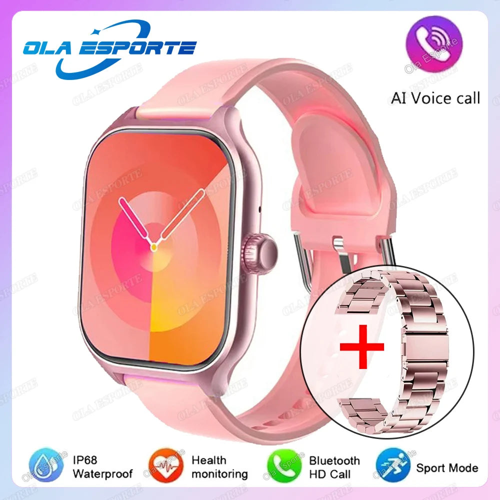 2026 Nouvelle Montre Connectée Pour Android IOS Écran Couleur 2.01 Pouces Appel Bluetooth Surveillance Oxygène/Pression Sanguine Montre Intelligente Femmes Hommes
