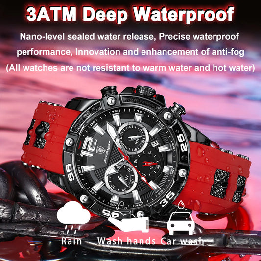 POEDAGAR Military Chronograph Date Watch