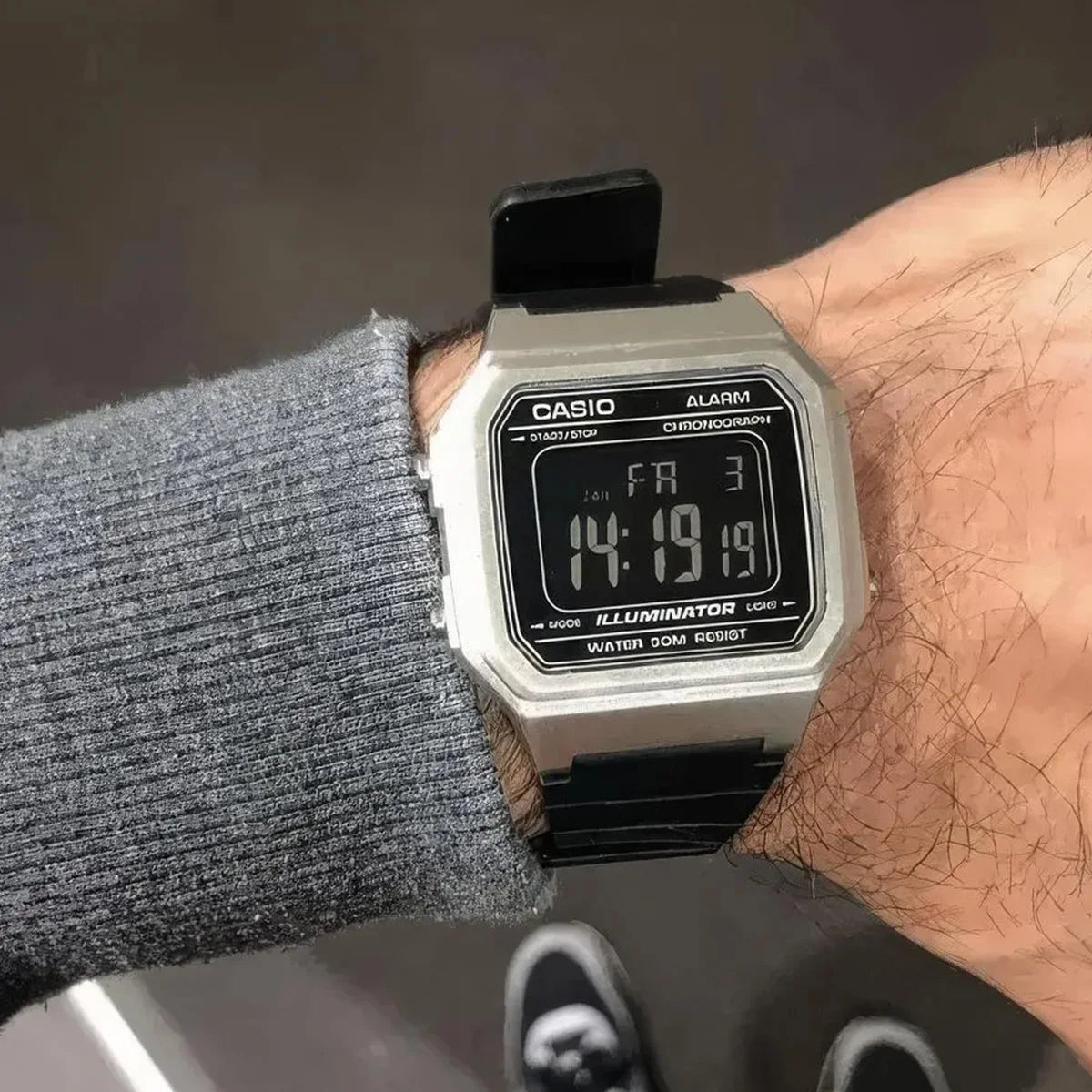 Casio W-217H digital watch with square display and everyday design