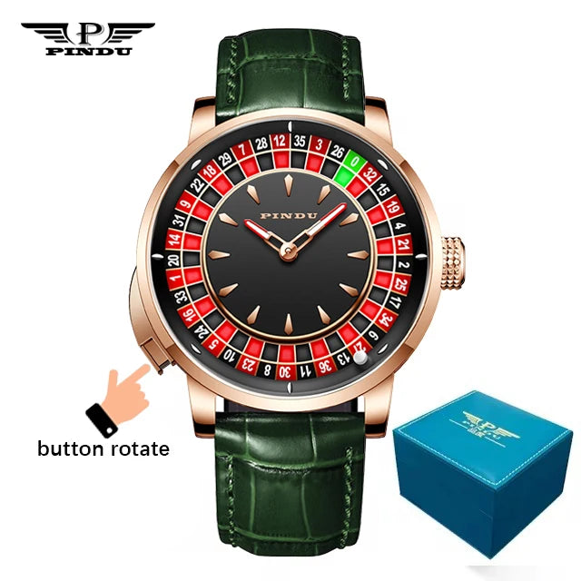 PINDU NH35A Roulette Table Montre mécanique étanche à saphir avec sphère en céramique