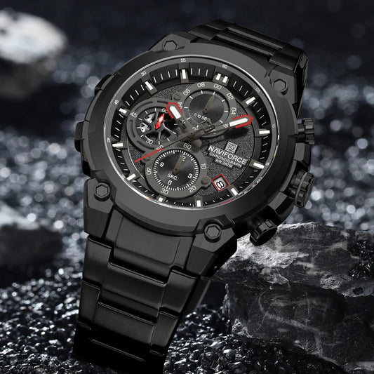NAVIFORCE NF8071 Military Chronograph Watch Stainless Steel