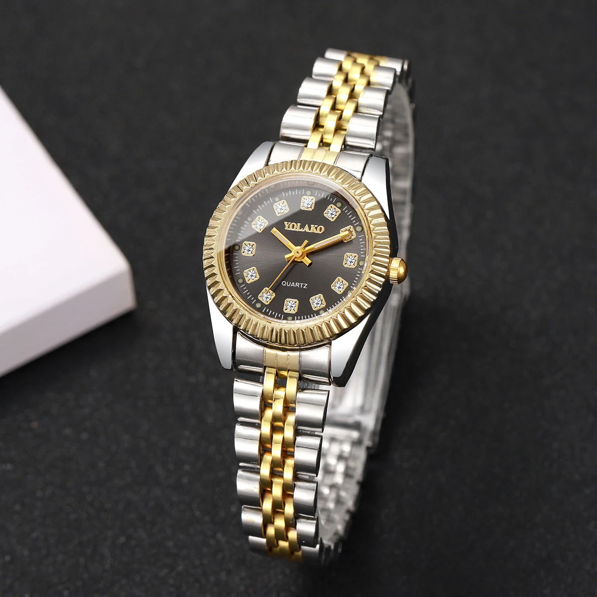 Montres de luxe pour femmes avec strass, bracelet en acier inoxydable, mouvement à quartz, cadeau Reloj Mujer (sans boîte)