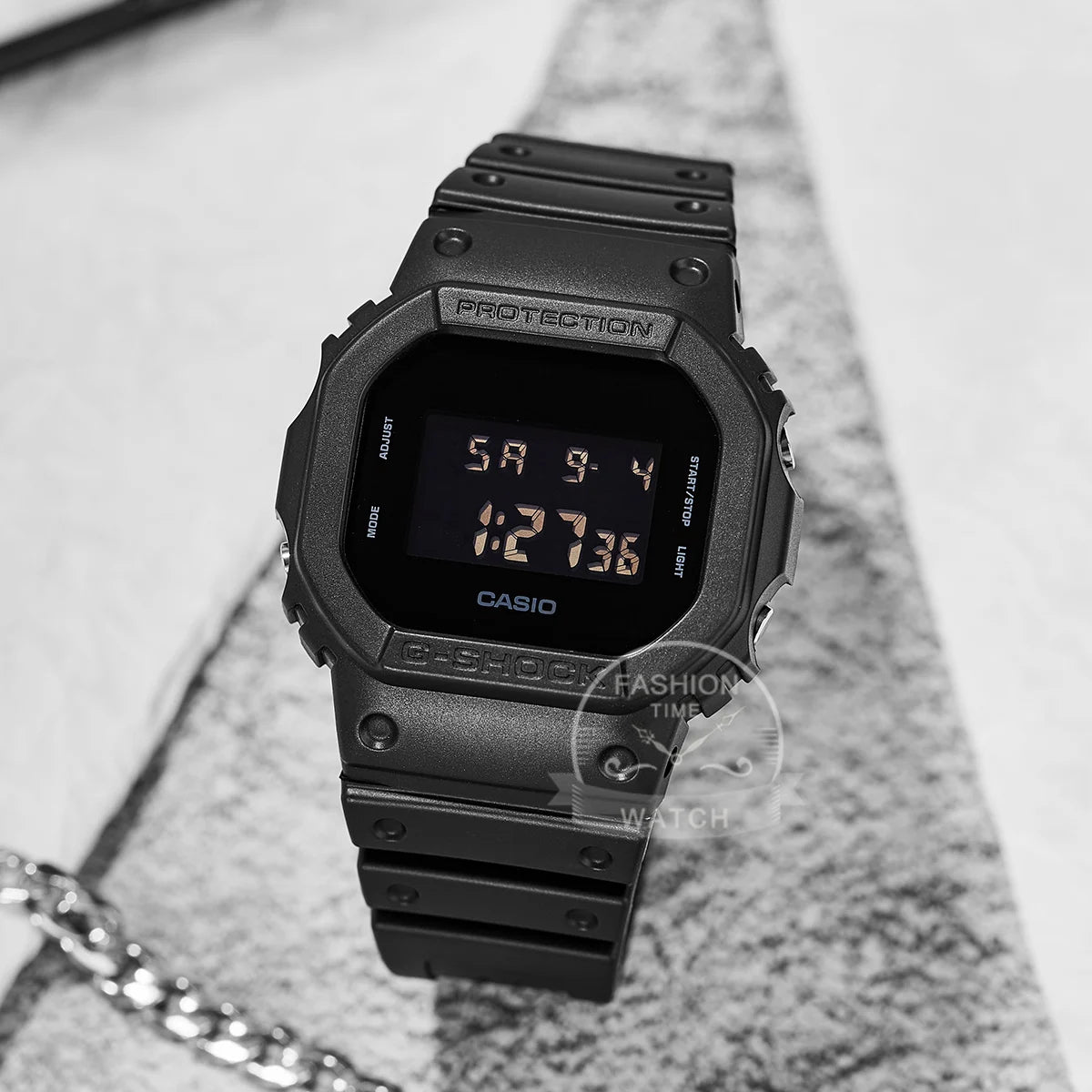 Casio G-Shock DW-5600UBB-1 digital watch with rugged square case