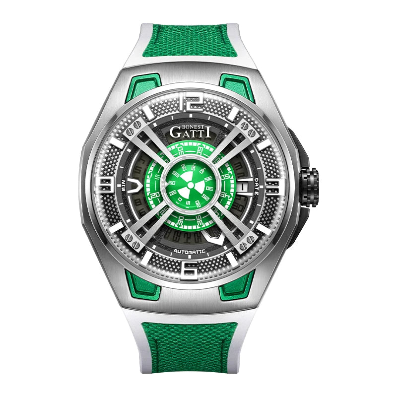 BONEST GATTI 5803 Montre Homme Automatique Montres de Luxe Lumineuses Étanche Cadran Conceptuel Mécanique Montre-Bracelet