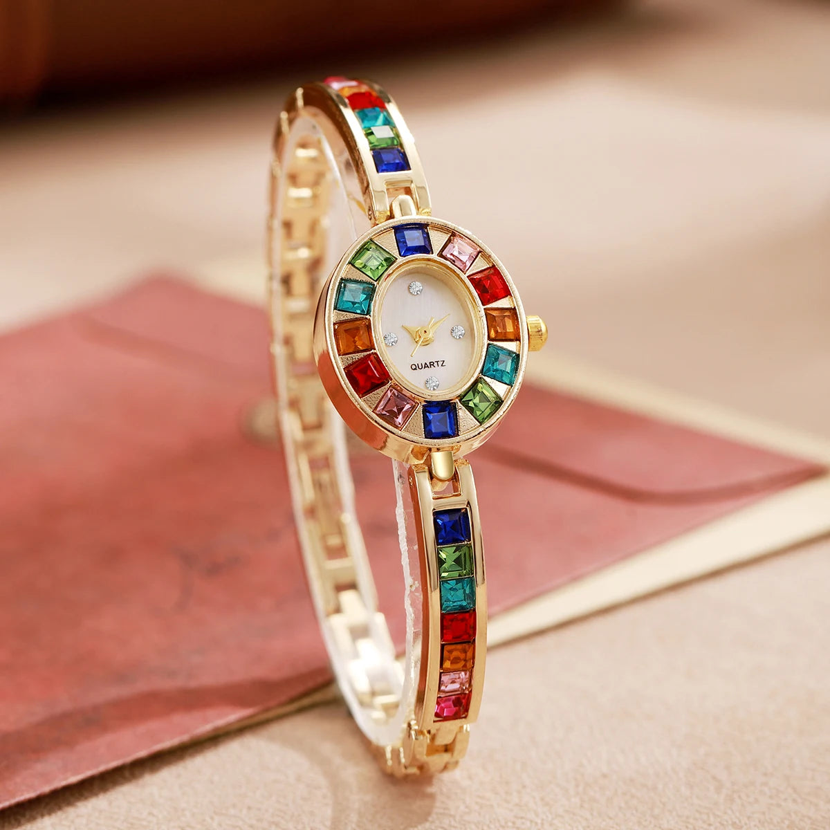 Montres de luxe pour femmes avec strass Montre à quartz pour femmes avec bracelet de mode Reloj Mujer Cadeau horloge pour filles (sans boîte)
