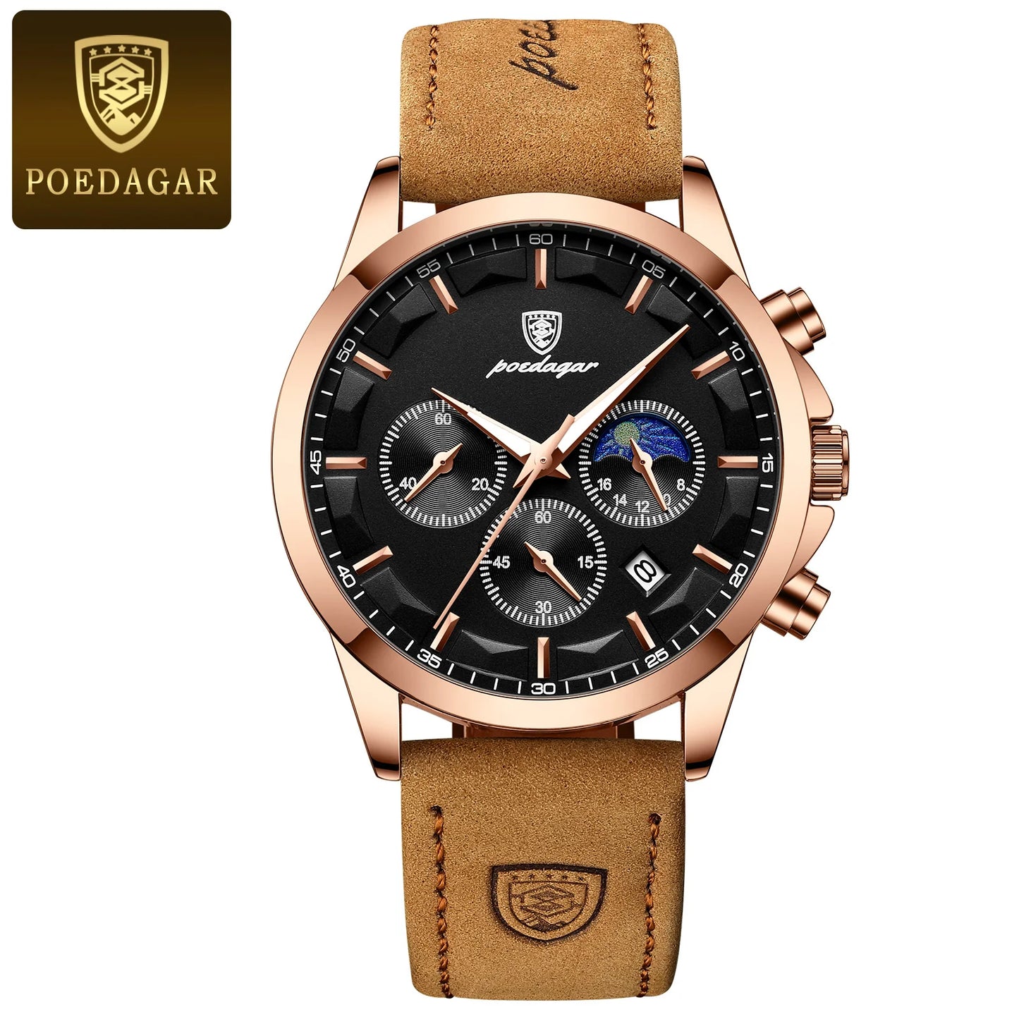 POEDAGAR Original Military Chronograph Date Watch