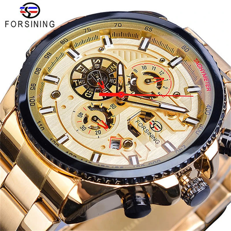 Men's Automatic Mechanical Watch - Stylish Skeleton Design, with Time and Calendar, Transparent Hollow Case Back, Versatile and Stylish Men's Watch for Business and Casual Wear, Perfect Gift for Him, No Batteries Required
