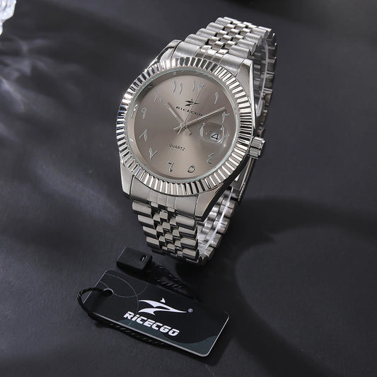 Sports Stainless Steel Quartz Watch Men's Fashion Luxury Business Wristwatch Chronograph Reloj for Men Women Birthday Gift
