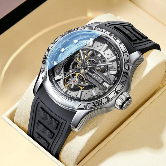 BONEST GATTI 2026 Limited Edition Mens Automatic Watch Skeleton Design Night Visibility Sapphire Crystal watch for men