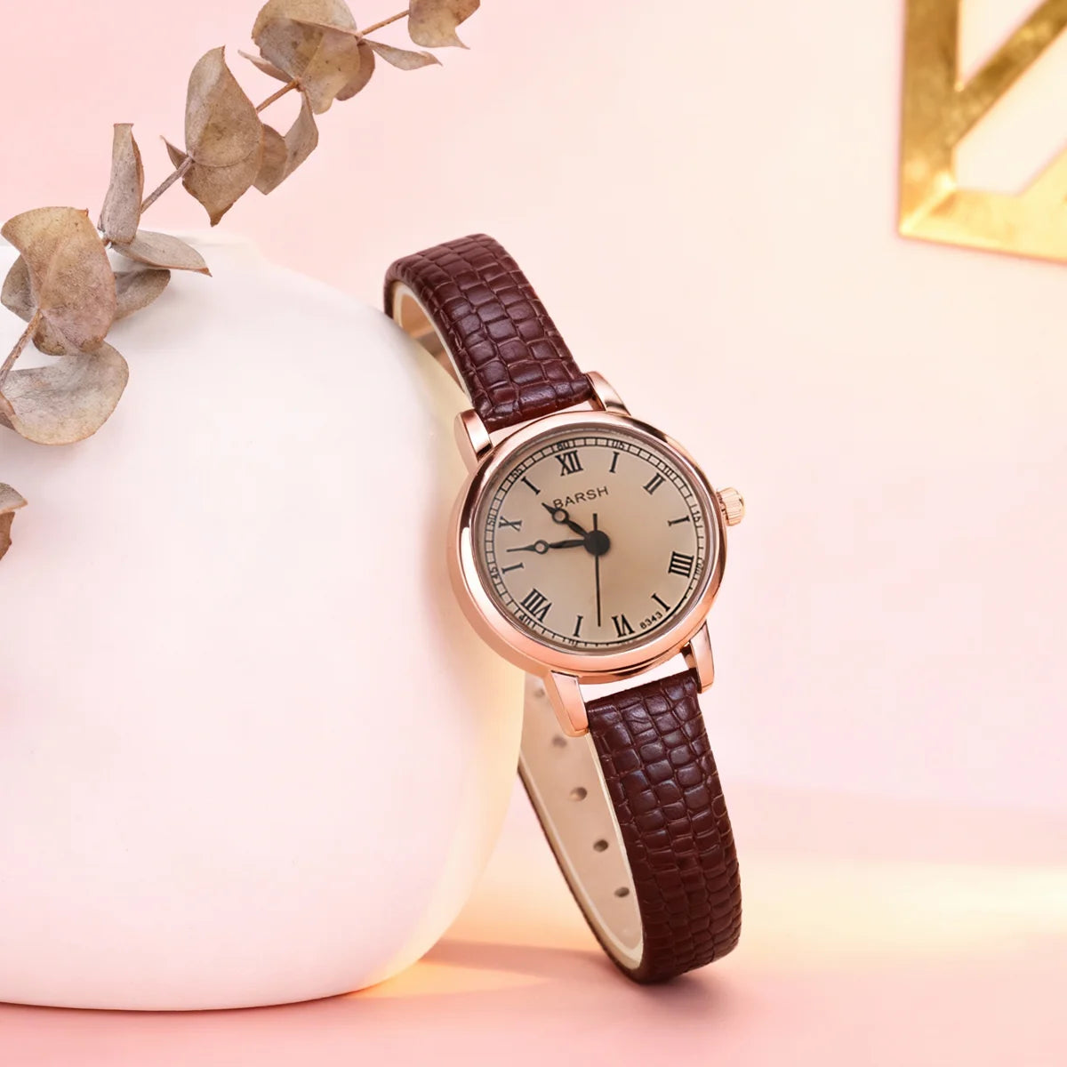 Fashion Retro Simple Leather Watch with Round Dial Quartz for Women, Suitable for Everyday Wear, Christmas Gift