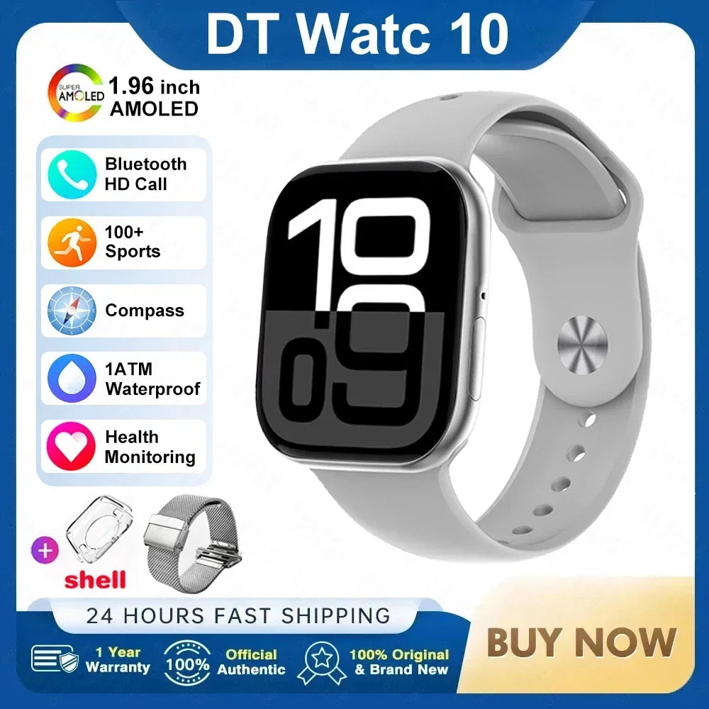 2025 Nouvelle montre connectée originale pour Apple DT Watch 10 Homme AMOLED 4 Go Mémoire Musique 3D Surround Appel BT Étanche Montre intelligente Femme