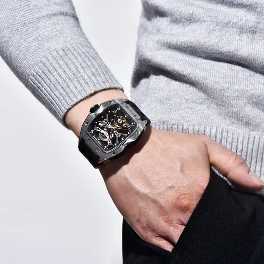 ChronoState Urban Skeleton Automatic Stainless Steel Watch for Men