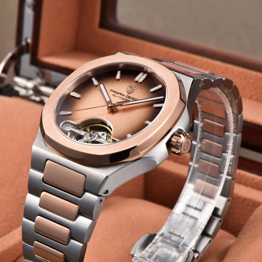 ChronoState Rose Imperium Skeleton Tourbillon Luxury Watch for Men