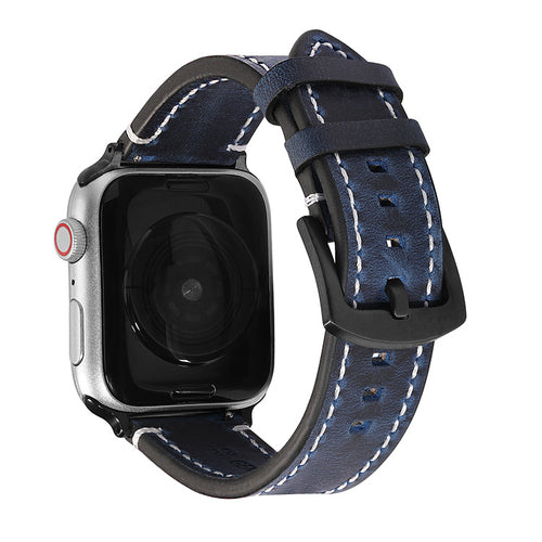 Bracelet de remplacement en cuir véritable pour Apple Watch