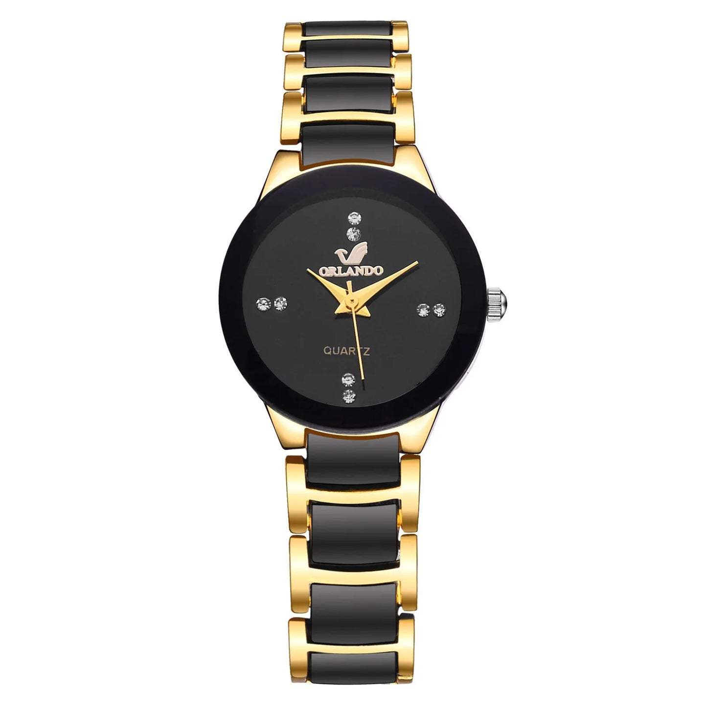 ORLANDO Montres Homme Luxe Nouvel Arrivé Or Noir Cool Quartz Acier Montre-bracelet Exquis Masculino Relogio Horloge Tendance