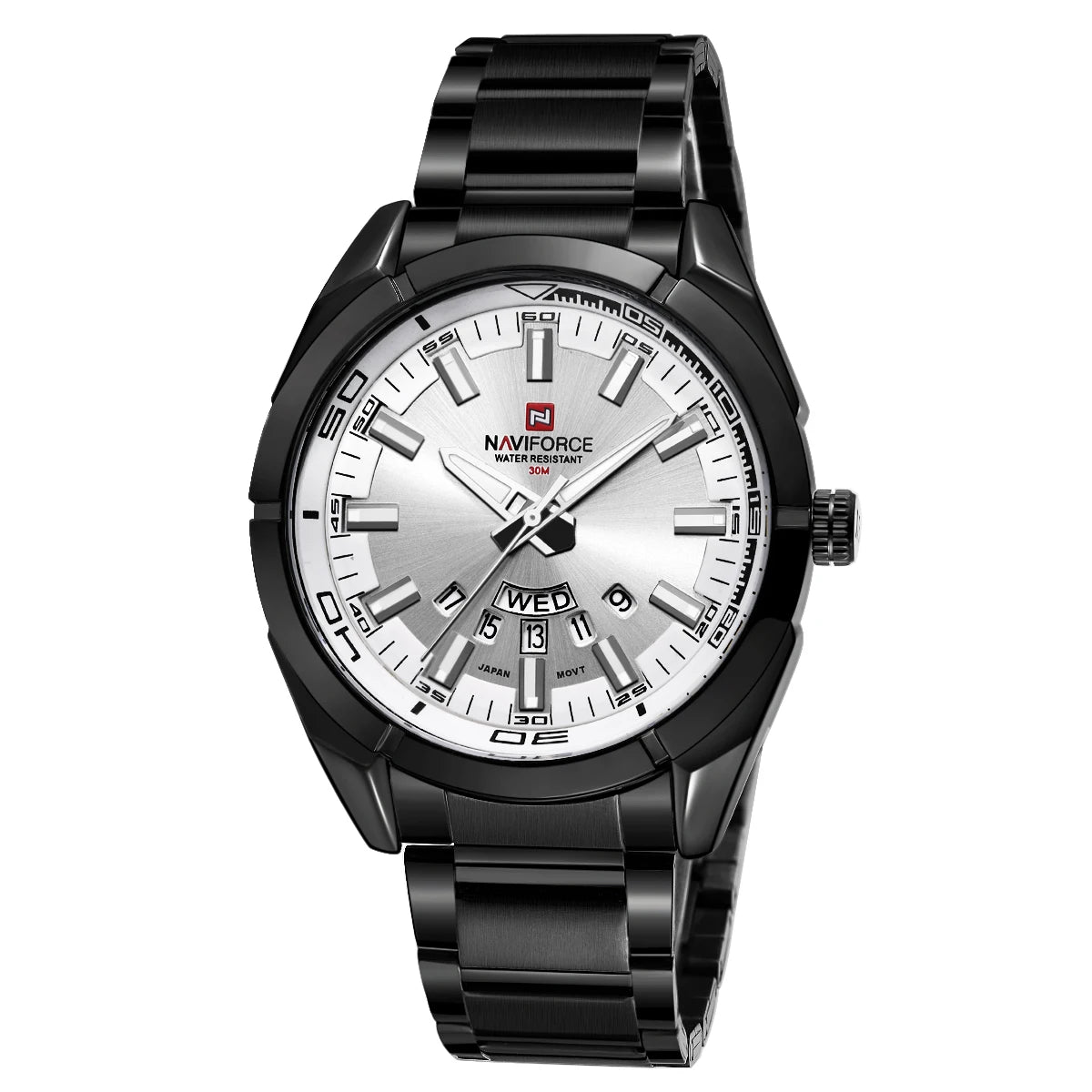 NAVIFORCE NF9038 Classic Stainless Steel Date Watch