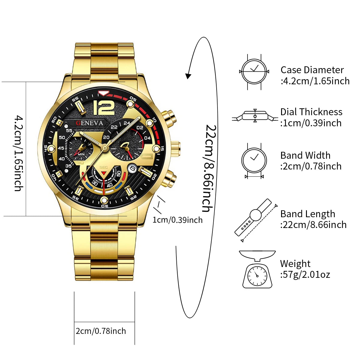 Ensemble de 4 montres de luxe pour homme - Cadran doré et bracelet en acier - Montre à quartz analogique pour homme - Bijoux (sans boîte)