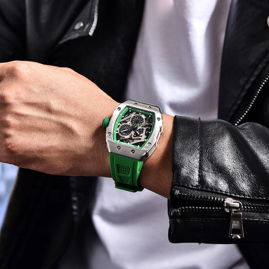 ChronoState Matrix X Square Skeleton Quartz Watch for Men