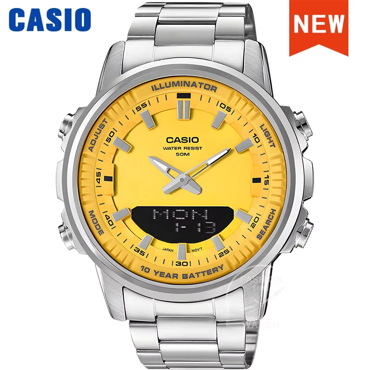 Montres Casio pour hommes, marque de luxe supérieure, ensemble pointeur LED double affichage étanche militaire, montre relogio masculino série AMW-880
