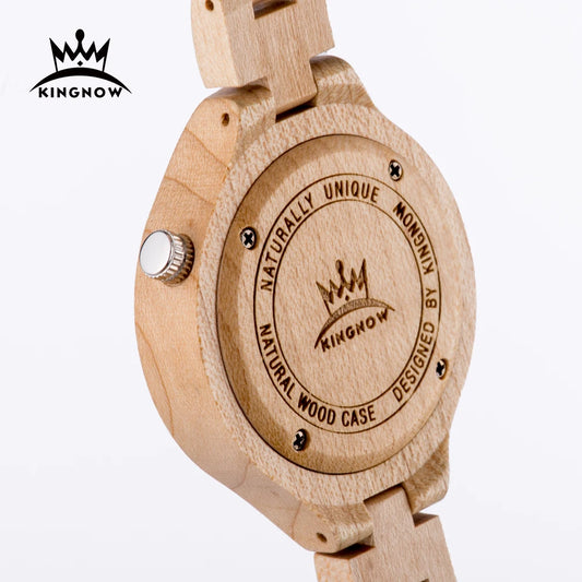 BOBOBIRD & KINGNOW Luxury Quartz Wood Wristwatch Men's Vintage Watch Real Wood Hand Watch with Gift Box for Men & Women's Gifts