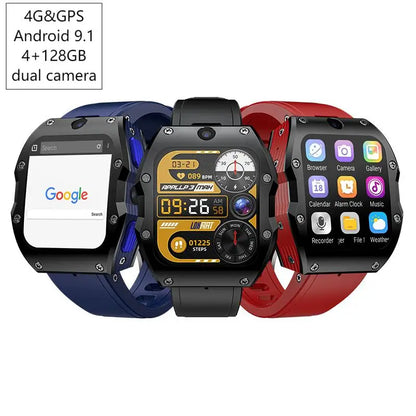 Montre Connectée Android 4G 4+128Go GPS Double Caméra Carte SIM NFC Étanche IP68 APPLLP 3 MAX