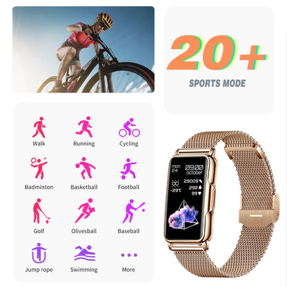 Montre intelligente LIGE pour hommes et femmes, bracelet intelligent de fitness, moniteur de fréquence cardiaque et de tension artérielle, étanche, appels Bluetooth