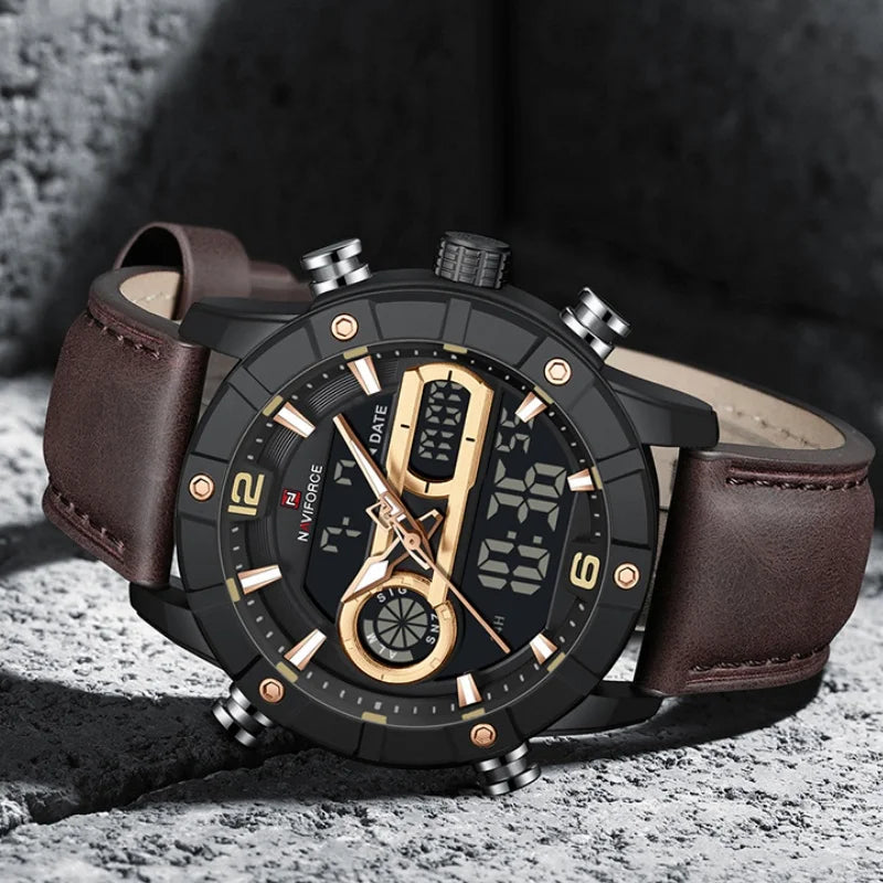 Montre Homme NAVIFORCE Tendance Sport Étanche Alarme Compte à Rebours Affichage Calendrier Automatique Marque de Luxe Montre Quartz Originale Homme