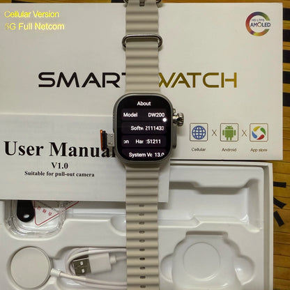 DW200 Montre Intelligente Homme WIFI Touch ID NFC Infrarouge avec Caméra Rotative, Déverrouillage par Empreinte Digitale, Fente pour Carte SIM Tactile, Appel Vidéo