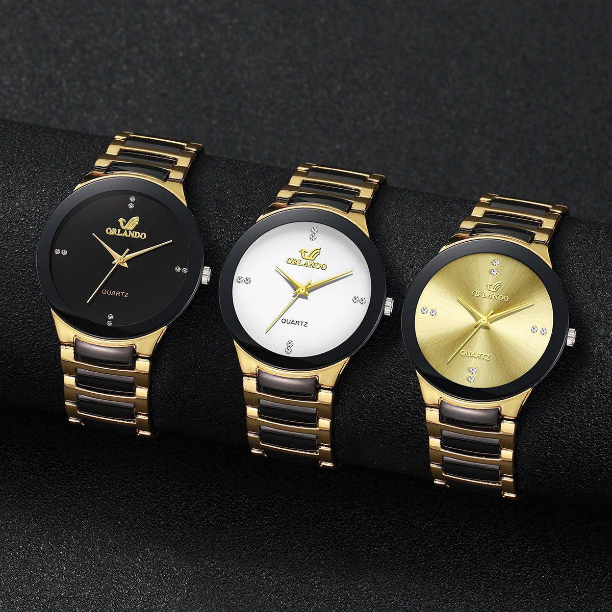 Men's quartz watch with stainless steel strap and classic dial