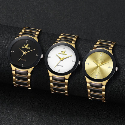 Men's quartz watch with stainless steel strap and classic dial