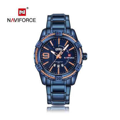 NAVIFORCE – Montre-bracelet de luxe pour homme, marque originale, quartz, classique, étanche, bracelet en acier, horloge pour homme