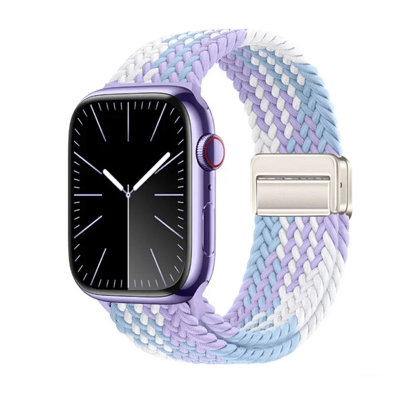 Braided Strap For Apple Watch Band 44mm 40mm 45mm 49mm 41mm 38 buckle Bracelet iWatch Series se 7 3 6 8 9 Ultra 2 Magnetic Band