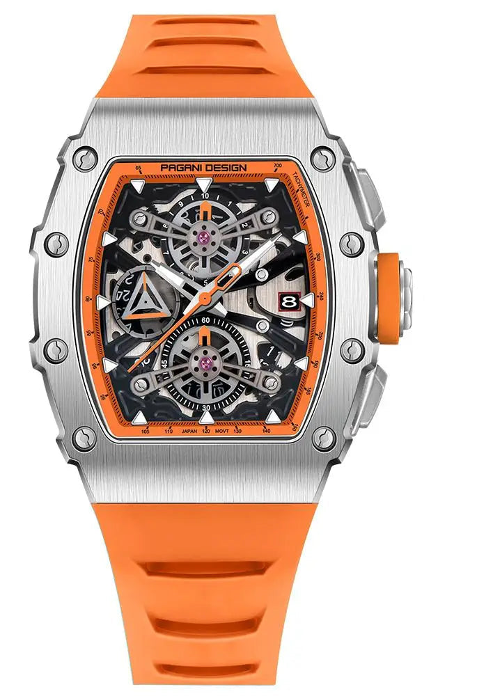 ChronoState Vector Elite Rectangle Skeleton Quartz Watch for Men