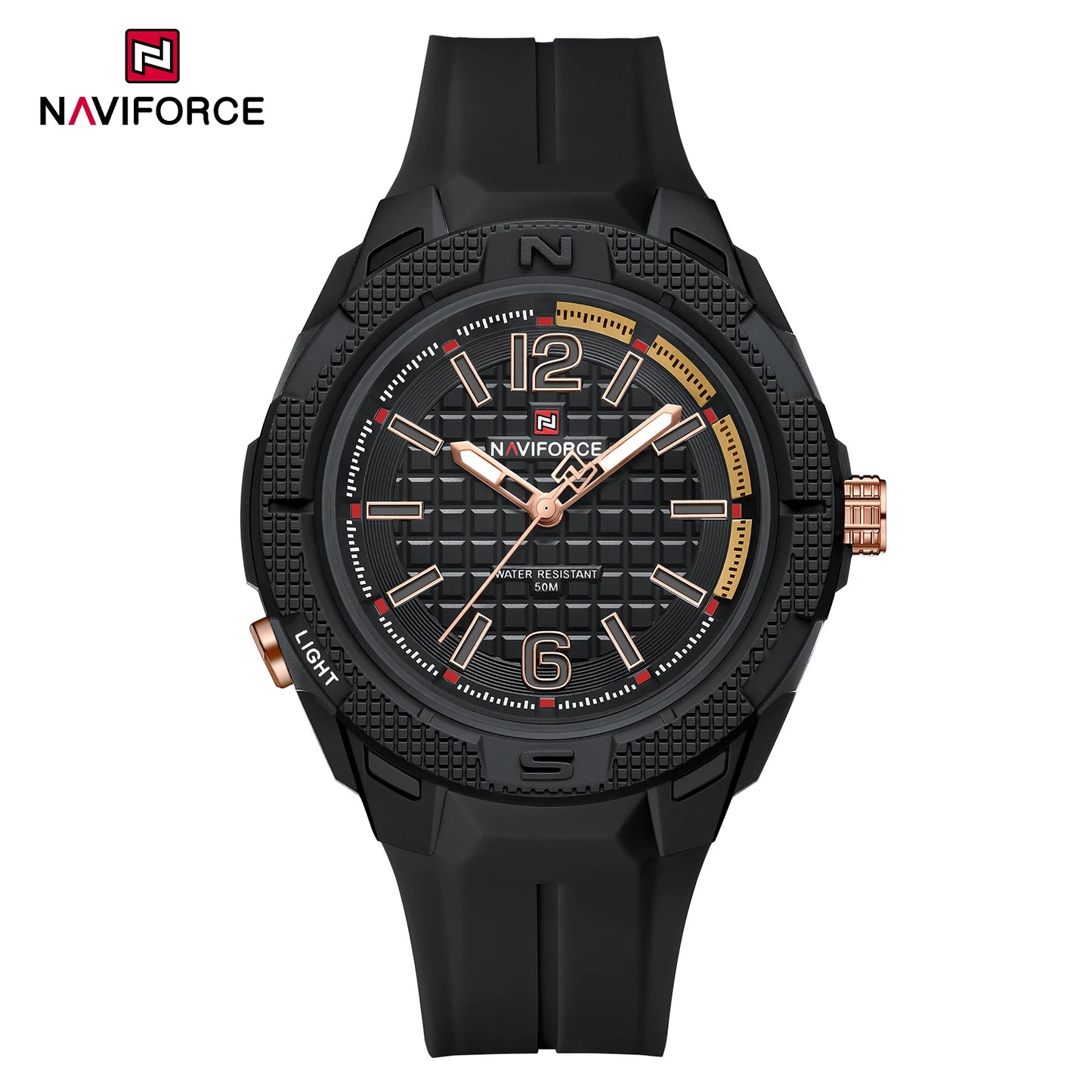 NAVIFORCE 7126 Montre à Quartz Tendance pour Homme, Décontractée, Simple, Étanche, Bracelet en Silicone, Montre de Sport Lumineuse pour Homme, reloj hombre