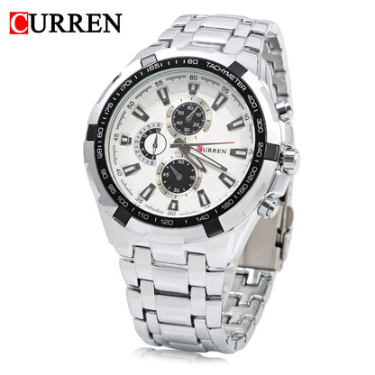 CURREN 8023 Montre à Quartz Homme Étanche Sport Militaire Montres Hommes Affaires Acier Inoxydable Montre-bracelet Homme Horloge Reloj Hombre