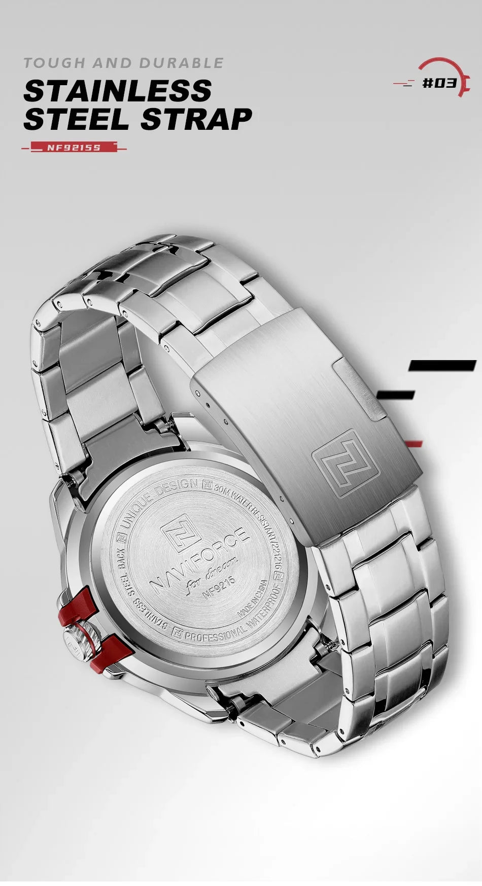 Montre-bracelet à quartz décontractée pour hommes, marque NAVIFORCE, en acier inoxydable, style affaires, étanche et lumineuse, Relogio