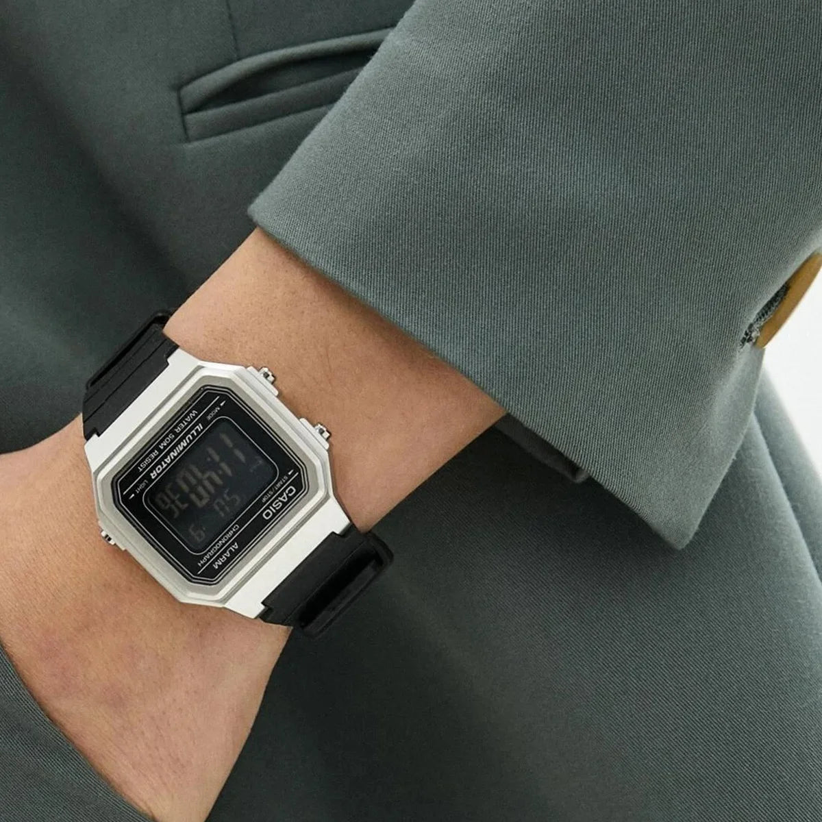 Casio W-217H digital watch with square display and everyday design