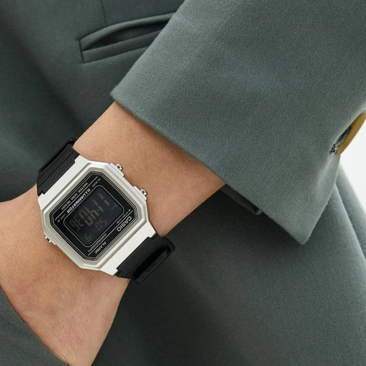 Casio W-217H digital watch with square display and everyday design