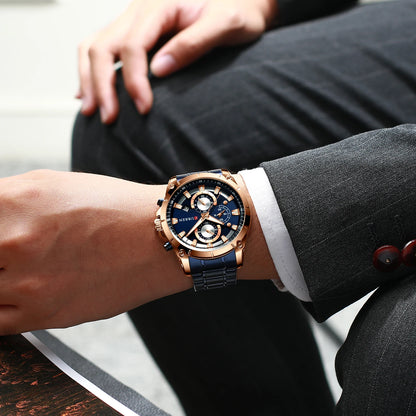 Montre-bracelet homme à quartz CURREN 8360, étanche, de style professionnel, minimaliste, en acier inoxydable, multifonction, six aiguilles, avec calendrier