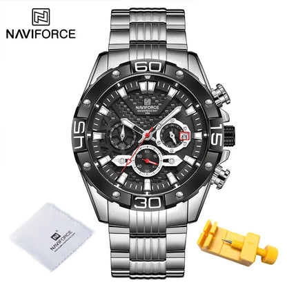 NAVIFORCE NF8019 Classic Chronograph Stainless Steel Strap