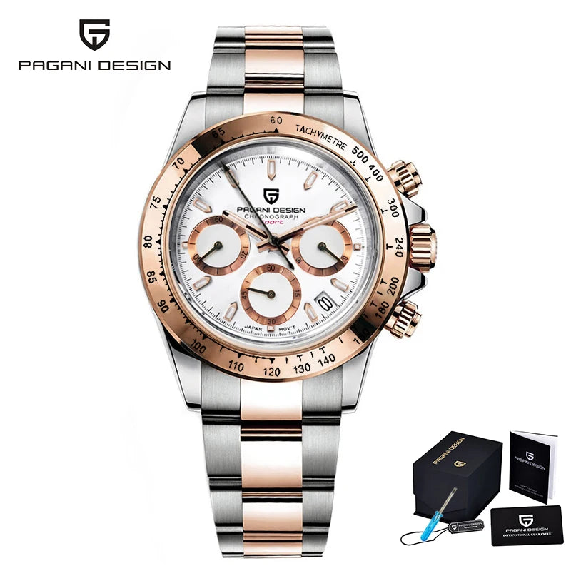 PAGANI DESIGN 2026 NOUVEAU 1664 Montre homme cadran météorite Montre de luxe en saphir à quartz pour hommes Chronographe sport pour hommes Reloj Hombre