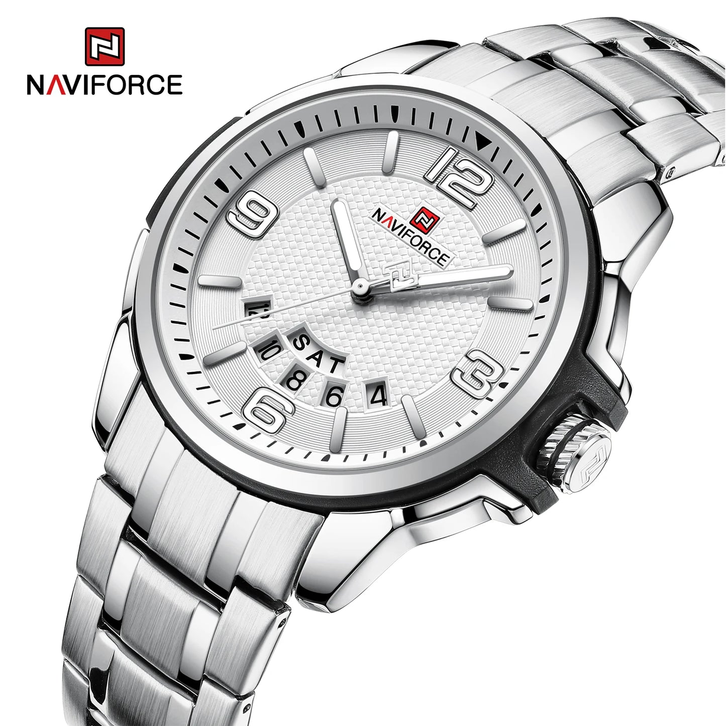 Montre-bracelet à quartz décontractée pour hommes, marque NAVIFORCE, en acier inoxydable, style affaires, étanche et lumineuse, Relogio